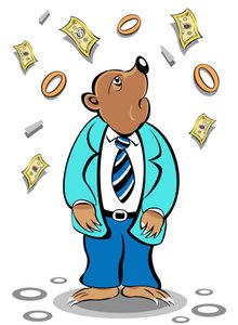 Bear Market Falls - Allegorical Illustration